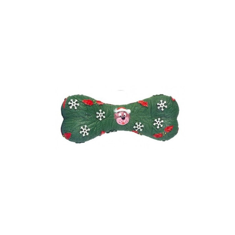 Christmas bone vinyl sound toy for dogs