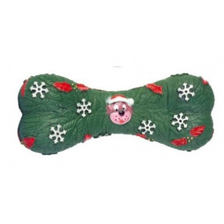 Christmas bone vinyl sound toy for dogs