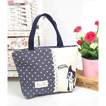 Sac en toile imprimé chat
