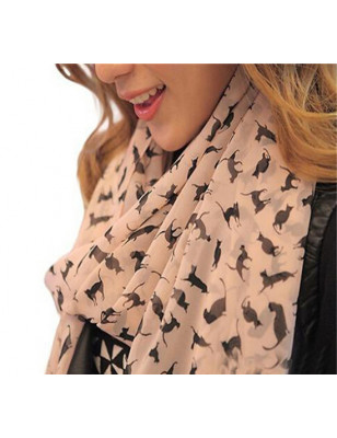 Cat print scarf