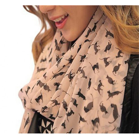 Foulard imprimé chat