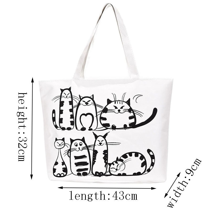 Sac en toile imprimé chat bande dessinée