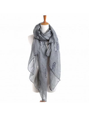 Foulard  imprimé chat gris