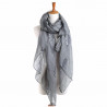 Gray cat print scarf