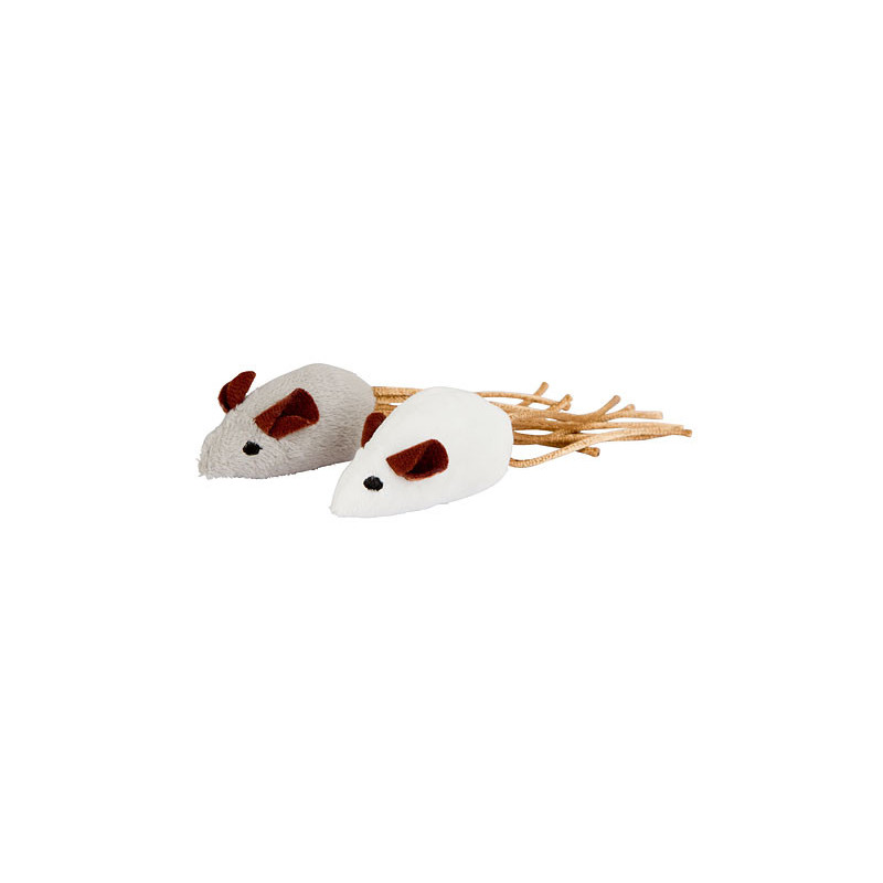 Set of 2 cat mice with rustle