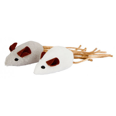 Set of 2 cat mice with rustle