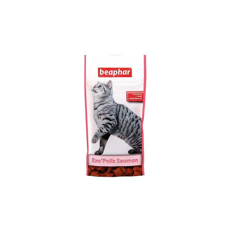 Beaphar, Exo'Poils goût saumon, friandises au malt pour chat Beaphar, Exo'Poils goût saumon, friandises au malt pour chat
