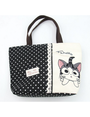Canvas-Tasche mit Katzen-Print