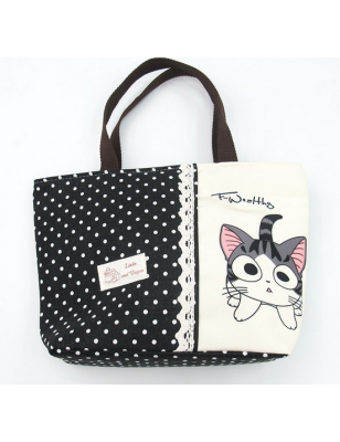 Cat print canvas bag