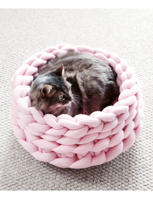 Cesta de tricotina para gatos