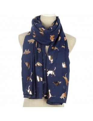 Foulard imprimé chat or