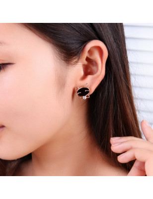 black cat earring