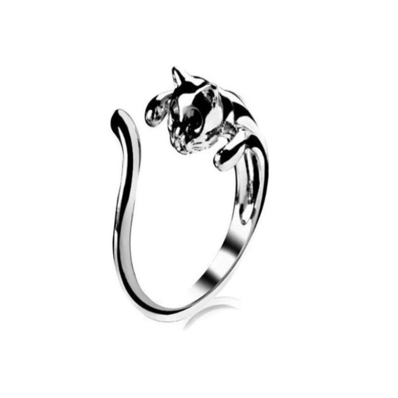 Anillo gatito cristal negro