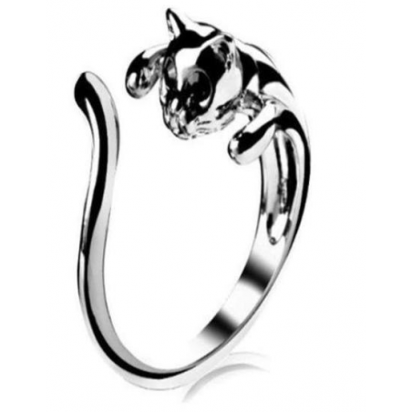 Anello gattino in cristallo nero
