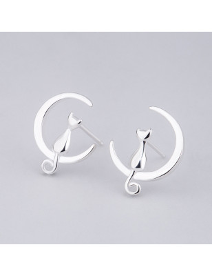 aretes gato y luna