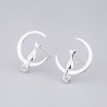 boucles d'oreilles chat et lune