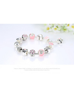 bracelet chien rose