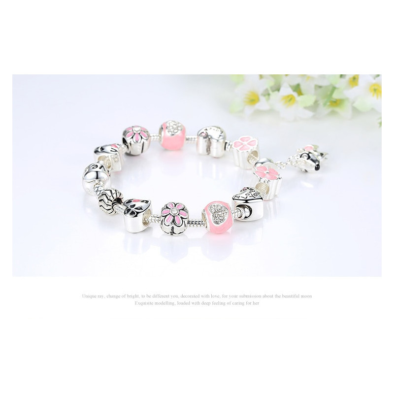 bracelet chien rose