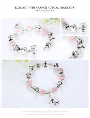 bracelet chien rose