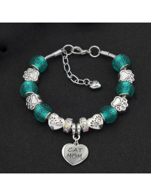 Green Cat Mom Bracelet