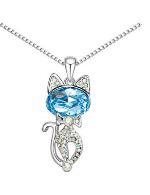 Pendentif chat à strass Autriche