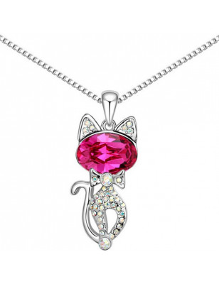 Austria rhinestone cat pendant