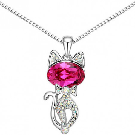 Ciondolo gatto con strass Austria