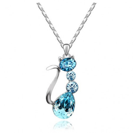 ciondolo gatto con 4 strass