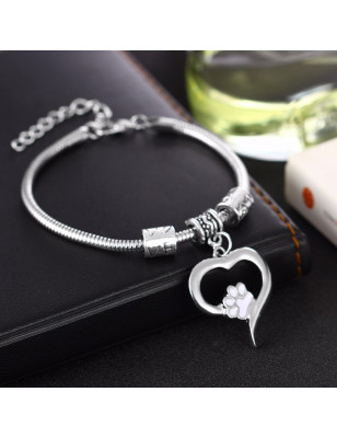 cat paw heart bracelet