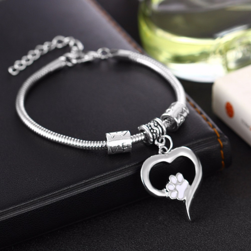 cat paw heart bracelet