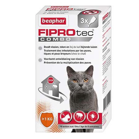 Beaphar, FIPROtec Combo, antiparasitäre Pipetten für Katzen und Frettchen