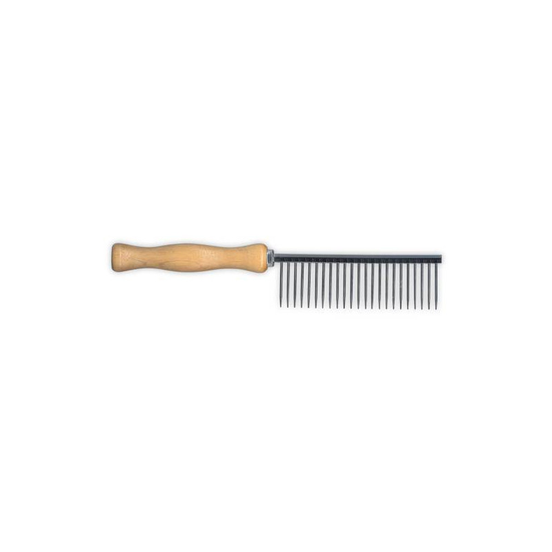 Giant comb with wooden handle, 24 cm