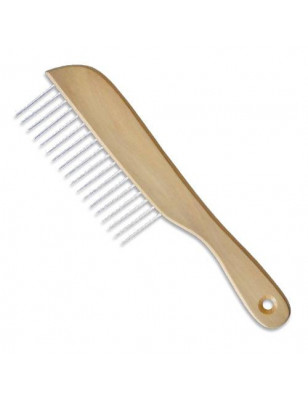 Poodle comb with wooden handle, 22.5 cm