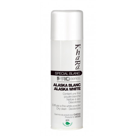 Spray Blancheur ALASKA Khara – Shampooing Sec Blanchissant Chien & Chat – 300 ml ou 500 ml