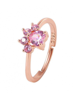 bague patte de chat en zircon