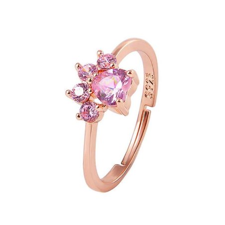 bague patte de chat en zircon