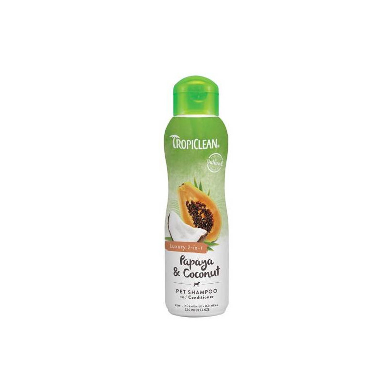 Shampooing 2 en 1 Tropiclean Papaye et Noix de Coco