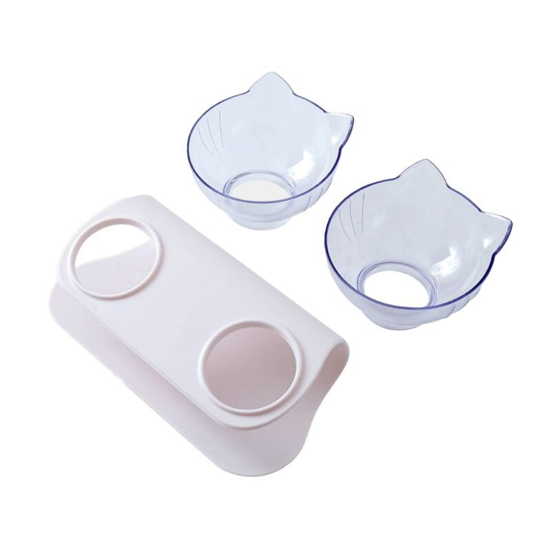 Inclined double Meow bowl