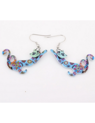 boucle d'oreille chat perché