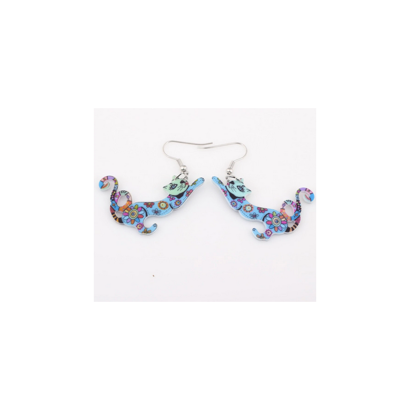 boucle d'oreille chat perché