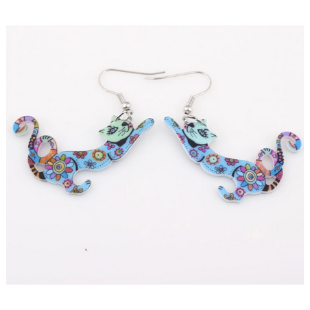 boucle d'oreille chat perché