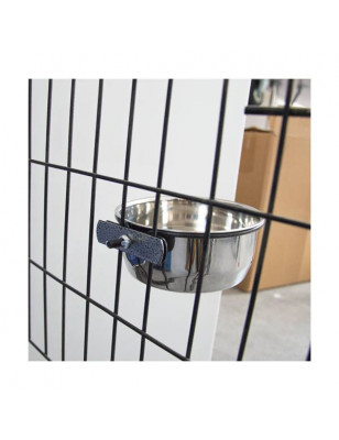 Gamelle inox avec attache pour cage