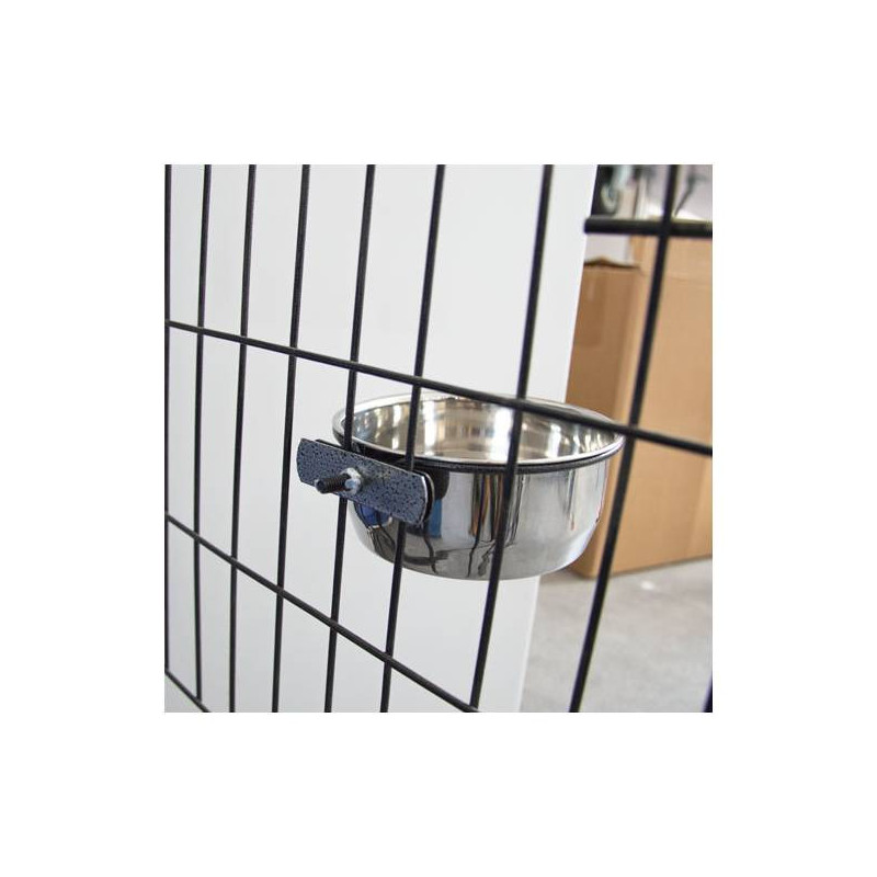Ciotola in acciaio inox con clip a gabbia