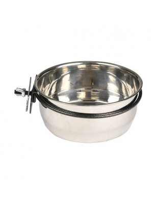 Stainless steel bowl with cage clip