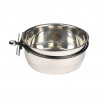 Stainless steel bowl with cage clip
