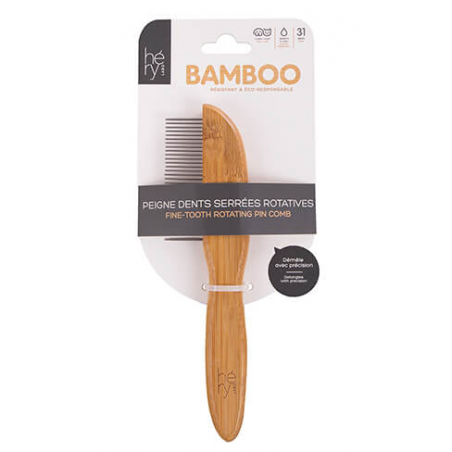 BAMBOO COMB TIGHT ROTATING TEETH