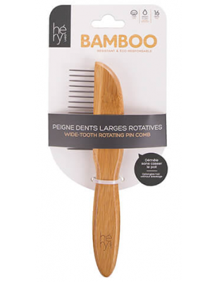 ROTATING WIDE TEETH BAMBOO COMB