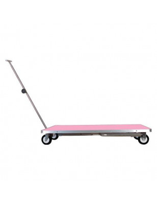 Single Gallows Folding Table with Wheels Pink