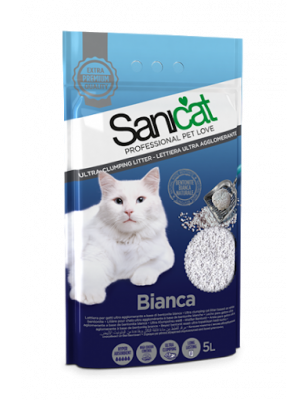 Sanicat, litière aglomérante naturelle Bianca, 5 L