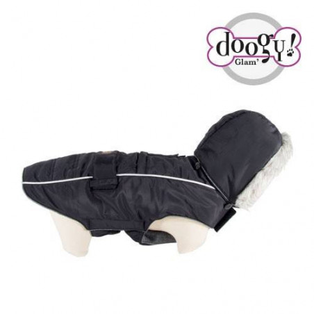 Schwarze weiche Daunenjacke
